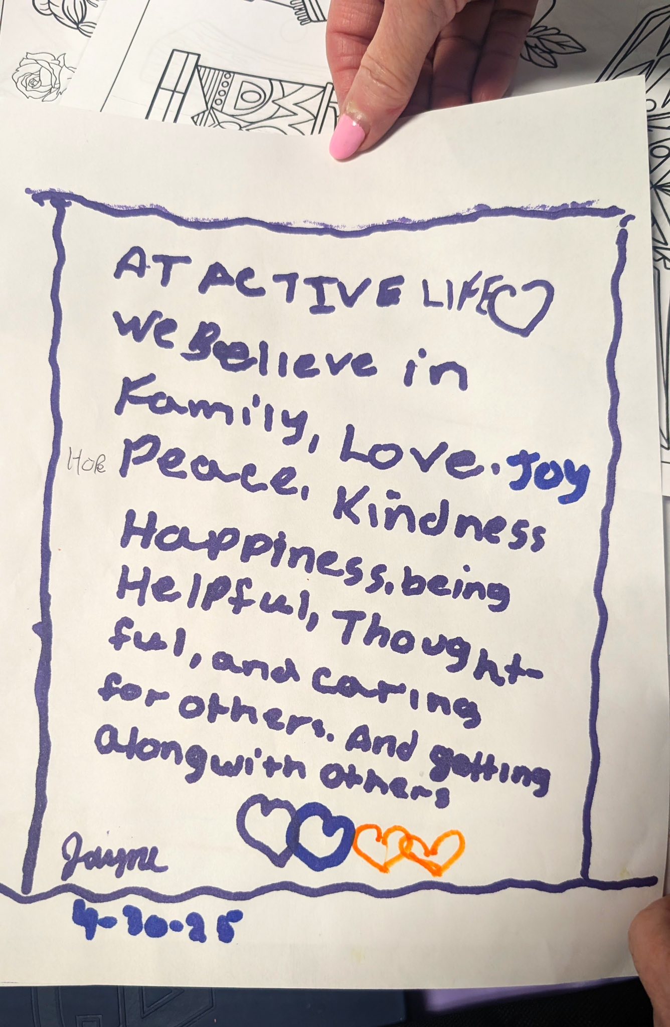 Senior resident with caring staff member at Active Life